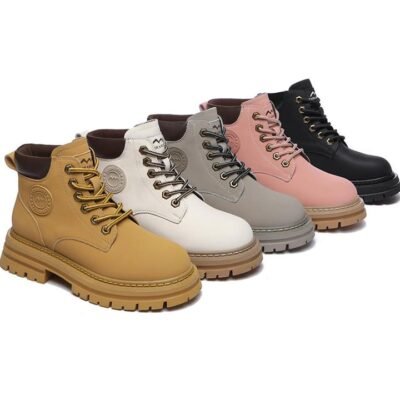 Tarramarra Women Leather Lace Up Chunky Boots Stephanie