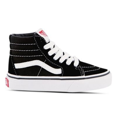 Vans Sk8-Hi Kids Black/True White Unisex Size 13 TheSneakerLounge Kids Vans Sk8-Hi Kids Black/True White Unisex Size 13