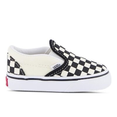 Vans Checkerboard Slip-On Kids Black And White Checker/White Unisex Size 4 TheSneakerLounge Kids Vans Checkerboard Slip-On Kids Black And White Checker/White Unisex Size 4