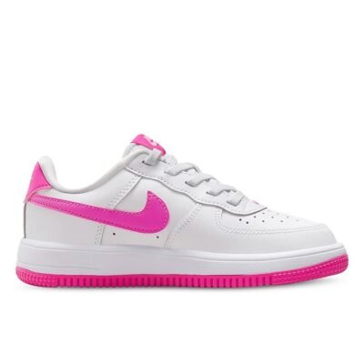 Nike Air Force 1 Low Easyon Kids White/Laser Fuchsia Unisex Size 13 TheSneakerLounge Kids Nike Air Force 1 Low Easyon Kids White/Laser Fuchsia Unisex Size 13