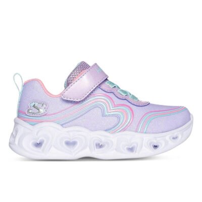 Skechers Heart Lights Kids Lavender/Multi Unisex Size 5 TheSneakerLounge Kids Skechers Heart Lights Kids Lavender/Multi Unisex Size 5