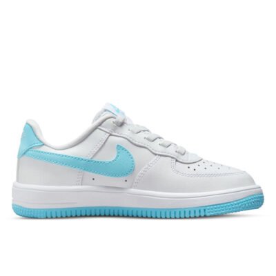 Nike Air Force 1 Low Easyon Kids White/Aquarius Blue-White Unisex Size 12C TheSneakerLounge Kids Nike Air Force 1 Low Easyon Kids White/Aquarius Blue-White Unisex Size 12C