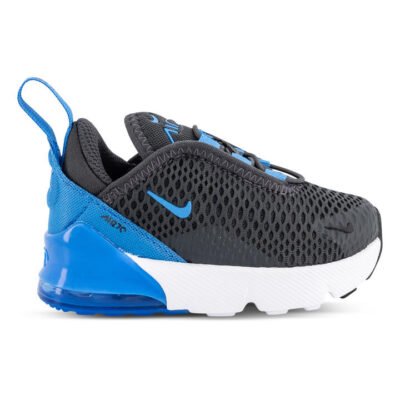 Nike Air Max 270 Kids Anthracite/Lt Photo Blue-Black-White Unisex Size 7 TheSneakerLounge Kids Nike Air Max 270 Kids Anthracite/Lt Photo Blue-Black-White Unisex Size 7