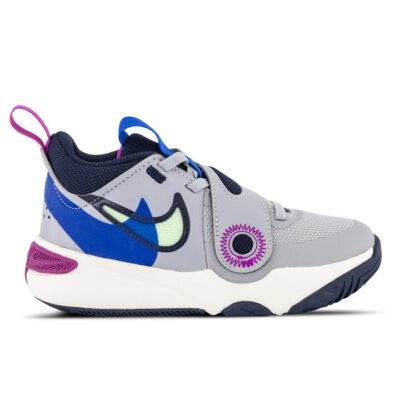 Nike Team Hustle D 11 Kids Wolf Grey/Vapor Green-Obsidian Unisex Size 3 TheSneakerLounge Kids Nike Team Hustle D 11 Kids Wolf Grey/Vapor Green-Obsidian Unisex Size 3