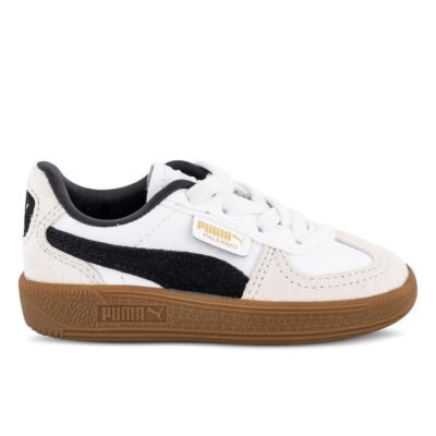 Puma Palermo Kids Puma White-Vapor Gray-Gum Unisex Size 6