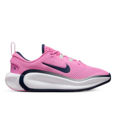 Nike Kidfinity Kids Playful Pink/Midnight Navy-Light Silver Unisex Size 1 TheSneakerLounge Kids Nike Kidfinity Kids Playful Pink/Midnight Navy-Light Silver Unisex Size 1