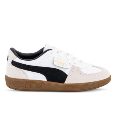Puma Palermo Kids Puma White-Vapor Gray-Gum Unisex Size 1