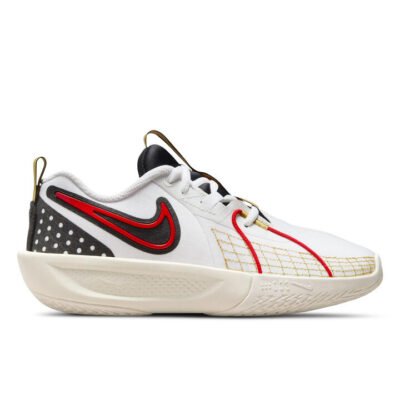 Nike G.T. Cut 3 Kids White/University Red-Black-Bronzine Unisex Size 2 TheSneakerLounge Kids Nike G.T. Cut 3 Kids White/University Red-Black-Bronzine Unisex Size 2