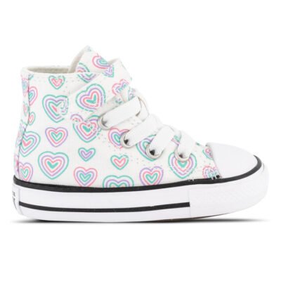 Converse Chuck Taylor All Star Hearts Easy-On Hi Kids White/Oops Pink/White Unisex Size 5