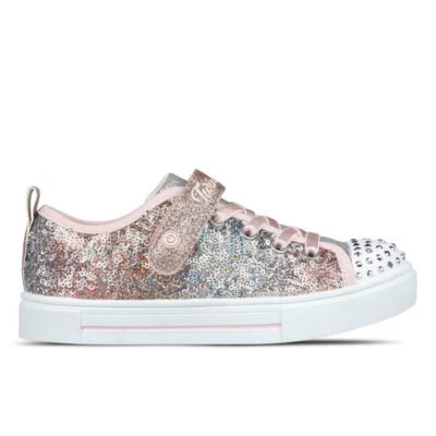 Skechers Twinkle Sparks - Sequin Flash Kids Light Pink/Multi Unisex Size 9
