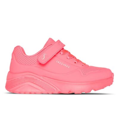 Skechers Uno Lite Kids Neon Pink/Coral Unisex Size 11