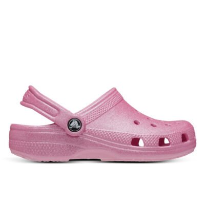 Crocs Classic Glitter Clog Kids Pink Tweed Glitter Unisex Size 3