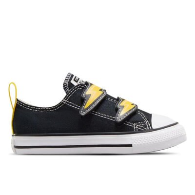 Converse Chuck Taylor All Star Electric Bolt Easy-On Ox Kids Black/Golden Wren/Natural Ivory Unisex Size 7
