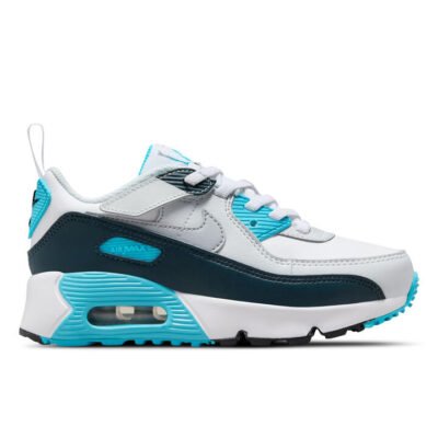 Nike Air Max 90 Easyon Kids White/Wolf Grey-Baltic Blue-Armory Navy Unisex Size 10C TheSneakerLounge Kids Nike Air Max 90 Easyon Kids White/Wolf Grey-Baltic Blue-Armory Navy Unisex Size 10C