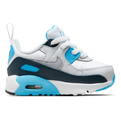 Nike Air Max 90 Easyon Kids White/Wolf Grey-Baltic Blue-Armory Navy Unisex Size 7 TheSneakerLounge Kids Nike Air Max 90 Easyon Kids White/Wolf Grey-Baltic Blue-Armory Navy Unisex Size 7