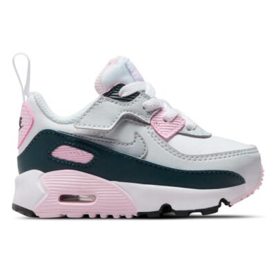 Nike Air Max 90 Easyon Kids White/Wolf Grey-Pink Foam -Armory Navy Unisex Size 5 TheSneakerLounge Kids Nike Air Max 90 Easyon Kids White/Wolf Grey-Pink Foam -Armory Navy Unisex Size 5