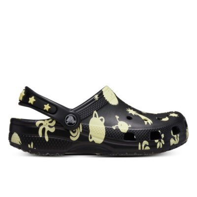Crocs Classic Glow In The Dark Space Clog Kids Black Unisex Size 2