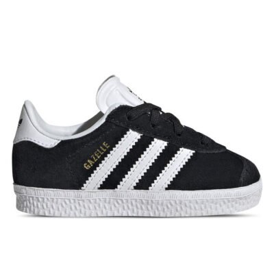 Adidas Originals Gazelle Elastic Laces Kids Core Black/Ftwr White/Ftwr White Unisex Size 9