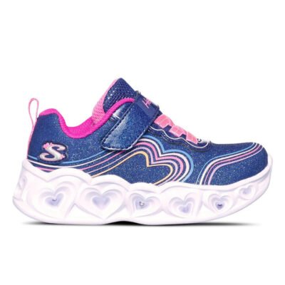 Skechers Heart Lights – Retro Hearts Kids Navy/Multi Unisex Size 6 TheSneakerLounge Kids Skechers Heart Lights - Retro Hearts Kids Navy/Multi Unisex Size 6