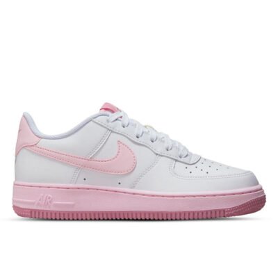 Nike Air Force 1 Kids White/Pink Foam -Elemental Pink Unisex Size 1 TheSneakerLounge Kids Nike Air Force 1 Kids White/Pink Foam -Elemental Pink Unisex Size 1