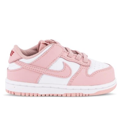 Nike Dunk Low Kids White/Pink Glaze/Pomegranate Unisex Size 7 TheSneakerLounge Kids Nike Dunk Low Kids White/Pink Glaze/Pomegranate Unisex Size 7