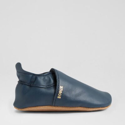 Ss Simple Shoe Infant Navy Leather Flat Shoes