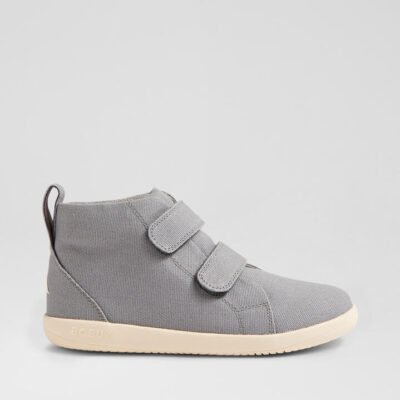 Kp Grass Court High Junior Circular Gray Canvas Ankle Boots TheSneakerLounge Kids Kp Grass Court High Junior Circular Gray Canvas Ankle Boots