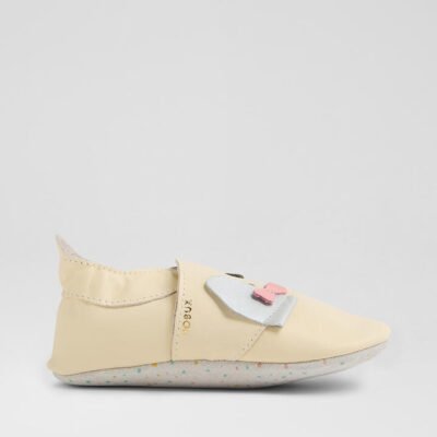 Ss Little Bow Pup Infant Vanilla Leather Flat Shoes TheSneakerLounge Kids Ss Little Bow Pup Infant Vanilla Leather Flat Shoes