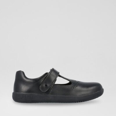Kp Flurry Black Leather Flat Shoes TheSneakerLounge Kids Kp Flurry Black Leather Flat Shoes