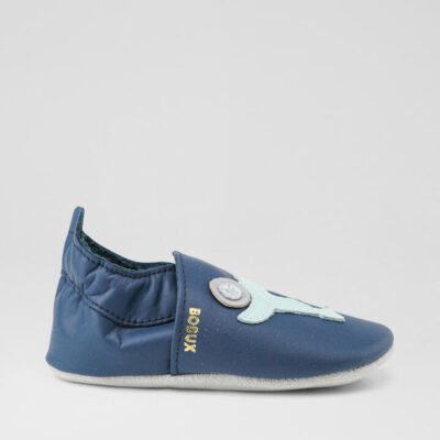 Ss Scoot Infant Navy Leather Flat Shoes