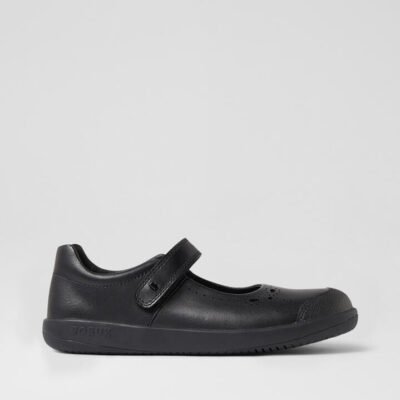 Kp Rebound Black Leather Flat Shoes