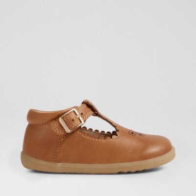 Su Poppy Caramel Leather Flat Shoes TheSneakerLounge Kids Su Poppy Caramel Leather Flat Shoes