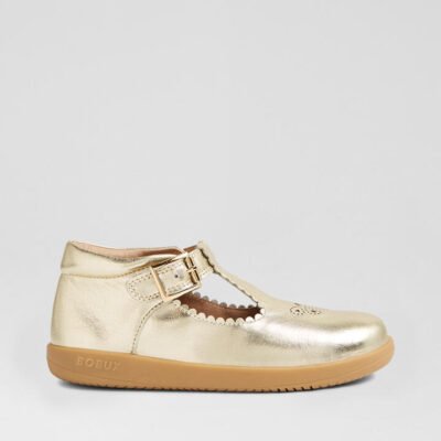 Kp Poppy Gold Leather Flat Shoes