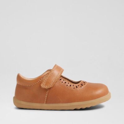 Su Lola Caramel Leather Flat Shoes
