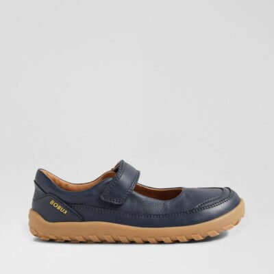 Kp Lucy Navy Leather Flat Shoes