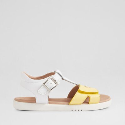 Kp Haven Junior White Pale Banana Leather Sandals