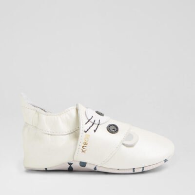 Ss Seal White Pearlised Leather Flat Shoes