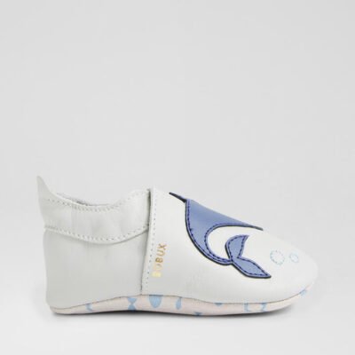 Ss Blue Whale Dawn Blue Leather Flat Shoes