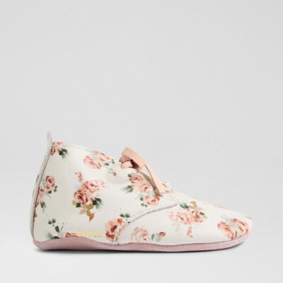 Ss Rosebud Lace Infant White Rose Leather Flat Shoes