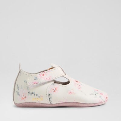 Ss Camille T Bar Infant White Peachskin Leather Flat Shoes