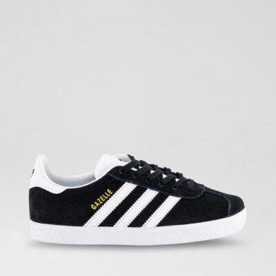 Gazelle Junior Black White Gold Suede Sneakers TheSneakerLounge Kids Gazelle Junior Black White Gold Suede Sneakers