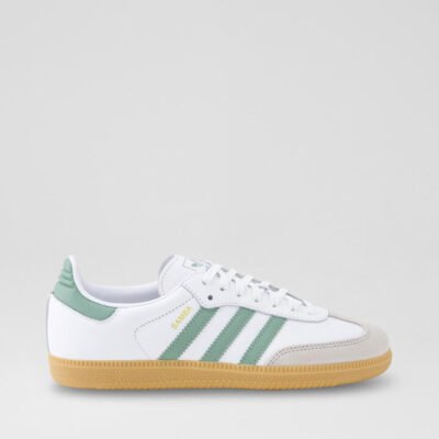 Samba Junior White Green Gum Leather Sneakers TheSneakerLounge Kids Samba Junior White Green Gum Leather Sneakers