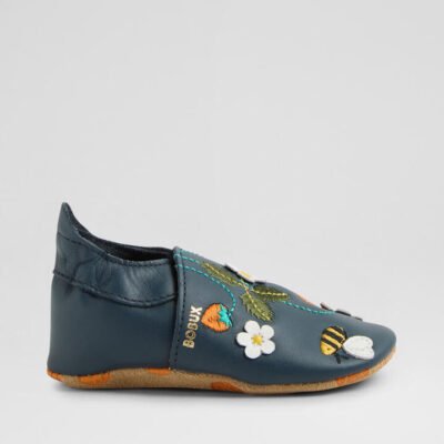 Ss Buggarden Infant Navy Leather Flat Shoes