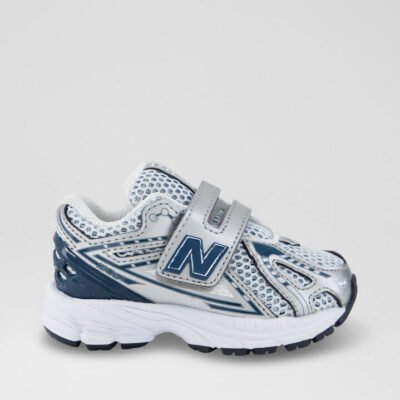 1906 Toddler White Silver Blue Mesh Sneakers TheSneakerLounge Kids 1906 Toddler White Silver Blue Mesh Sneakers