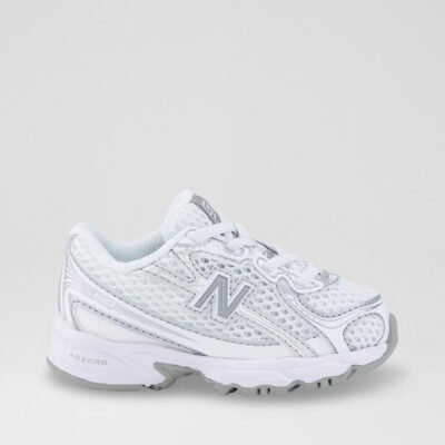 740 Toddler White Silver Mesh Sneakers