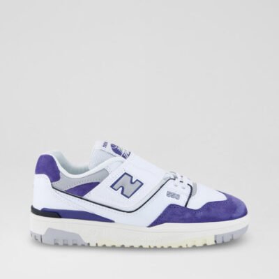 550 Junior White Grey Navy Leather Sneakers TheSneakerLounge Kids 550 Junior White Grey Navy Leather Sneakers