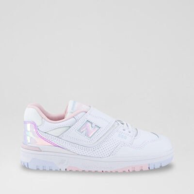550 Junior White Pink Metallic Leather Sneakers TheSneakerLounge Kids 550 Junior White Pink Metallic Leather Sneakers