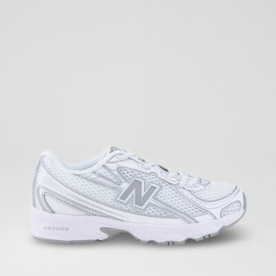 740 Junior White Silver Mesh Sneakers