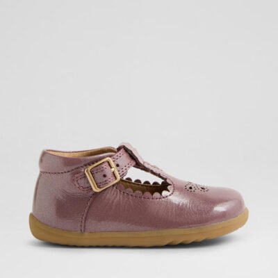 Su Poppy Infant Fig Patent Leather Flat Shoes TheSneakerLounge Kids Su Poppy Infant Fig Patent Leather Flat Shoes