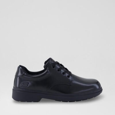 Smooth Track Youth Black Flat Shoes